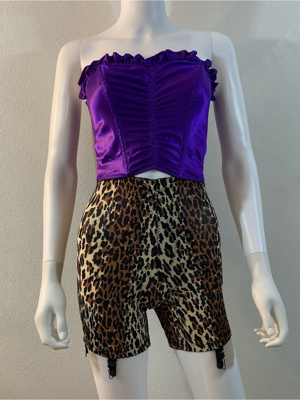 Valentino Purple Ruffle Trim Silky Bustier Top Size Medium